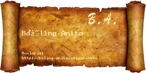 Báling Anita névjegykártya